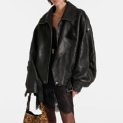 2025 autumn new heavy sheepskin retro neutral stand collar motorcycle leather jacket genuine leather jacket tops for women - Image 6