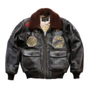 G1-TG Sea Flight Suit Genuine Leather Jacket Men's Plus Size New Zealand Sheepskin Leather Jacket - Image 5