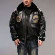 G1-TG Sea Flight Suit Genuine Leather Jacket Men's Plus Size New Zealand Sheepskin Leather Jacket - Image 3