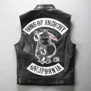 Harley Angel vest Sons of Anarchy genuine leather motorcycle vest men and women plus fat plus size full vegetable tanned cotton sheepskin horse