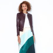 2025 New Women's Leather Jacket Fashion Zipper Short Motorcycle Retro Coat