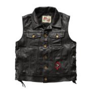 Leisure motorcycle leather vest men's club flame knight first layer cowhide vest - Image 5