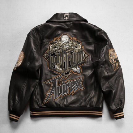 Plus size genuine leather flight suit jacket for men with lapel and thick foam leather New Zealand sheepskin hip-hop leather jacket